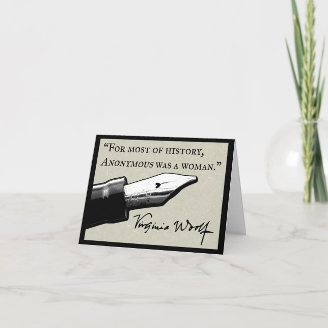 Carte De Remerciements "Anonymous était une femme", cite Virginia Woolf (Devant)