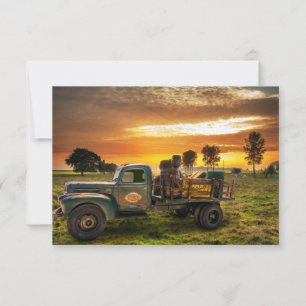 Carte De Remerciements Antique ramassage à la campagne