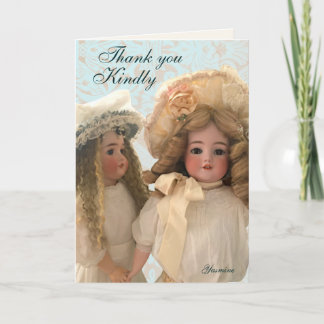 Carte De Remerciements Antique Victorian Dolls Thank You Card