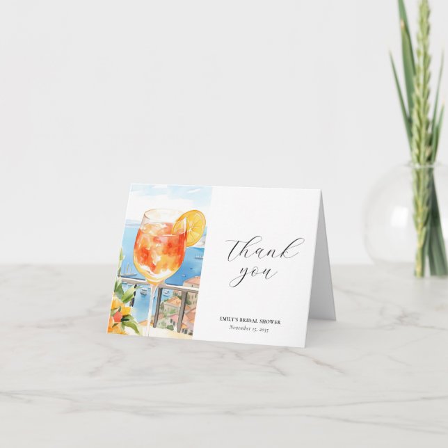 Carte De Remerciements Aperol Spritz Amalfi Italie Fête des mariées (Devant)