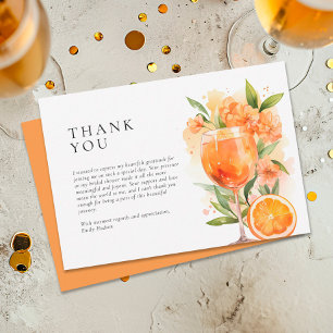 Carte De Remerciements Aperol Spritz Aquarelle Enterrement de Vie de Jeun