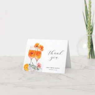 Carte De Remerciements Aperol Spritz Fête des mariées aquarelle