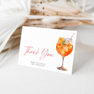 Carte De Remerciements Aperol Spritz Italien aquarelle pour une baby show