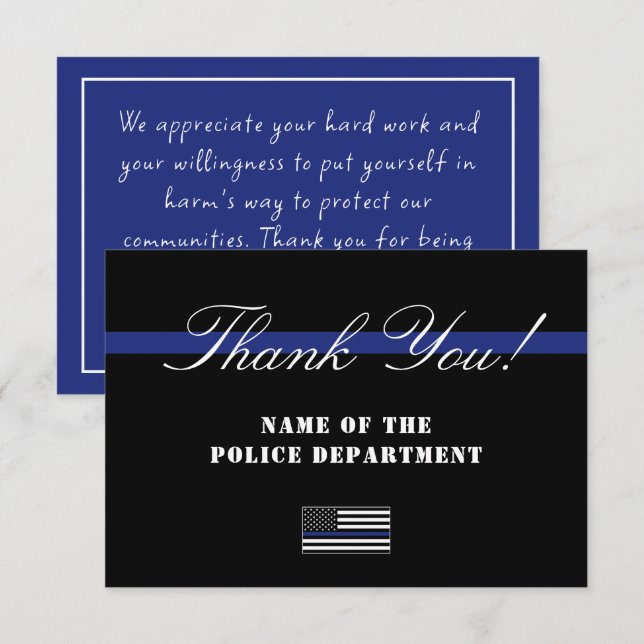 Carte De Remerciements Appréciation de l'agent de police sur mesure (Devant / Derrière)