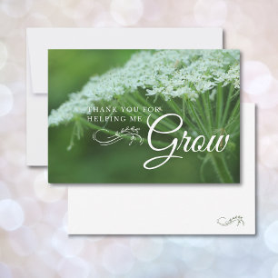 Carte De Remerciements Appréciation de l'enseignant de fleurs blanches pl