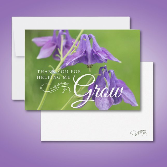 Carte De Remerciements Appréciation de l'enseignant de fleurs violettes à (Créateur téléchargé)