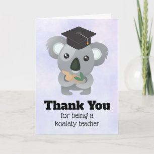 Carte De Remerciements Appréciation de l'enseignant Koala Pun