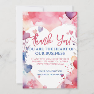 Carte De Remerciements Appréciation du client Valentine Aquarelle