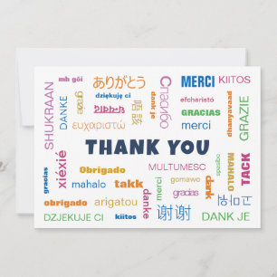 Carte De Remerciements Appréciation Internationale Multilingue Colorée