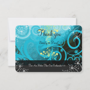 Carte De Remerciements Aqua Citron bleu jaune Calla Lily Fleur