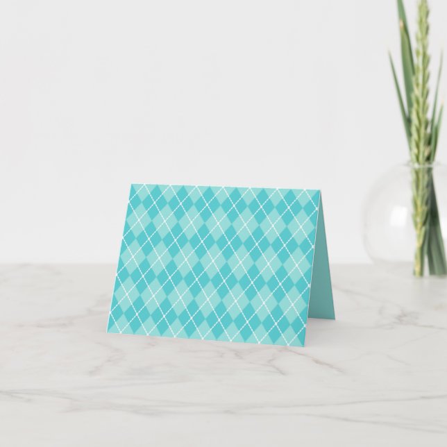 Carte de remerciements Aqua Jacquard (Devant)