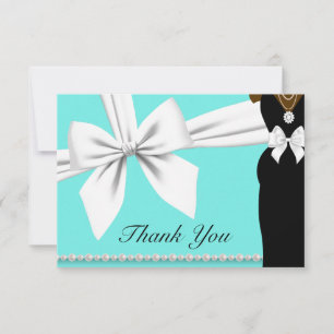 Carte De Remerciements Aqua Turquoise Blue Ethnic Princess Elegant Baby s