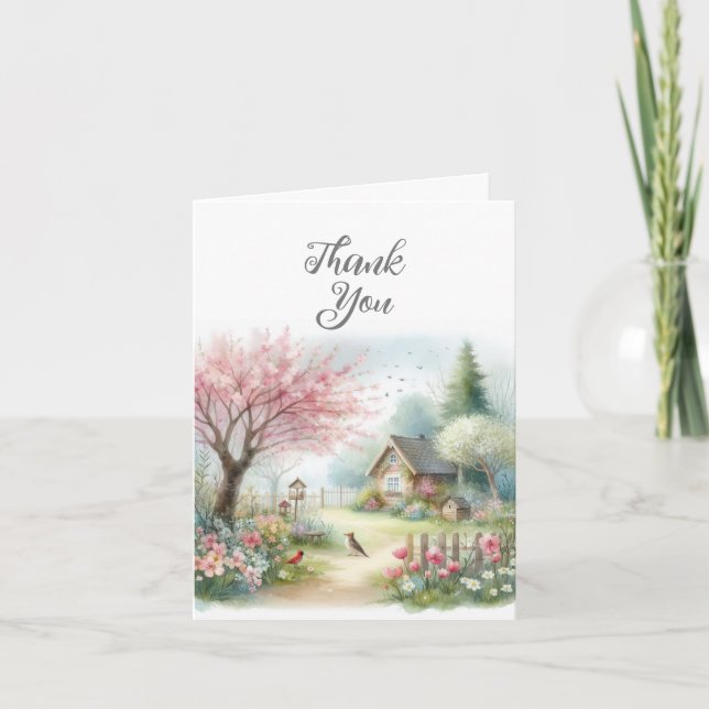 Carte de remerciements aquarelle (Devant)