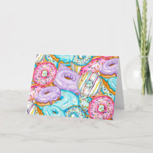 Carte De Remerciements Aquarelle à couche de Donut Influencer