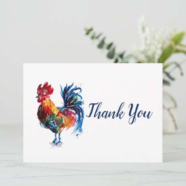 Carte De Remerciements Aquarelle à grand bec (Debout devant)