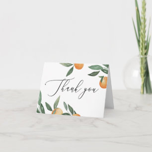 Carte De Remerciements Aquarelle agrumes jardin mariage ou anniversaire