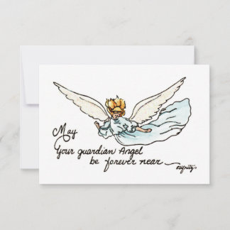 Carte De Remerciements Aquarelle Angel gracieusement près de vous et vous