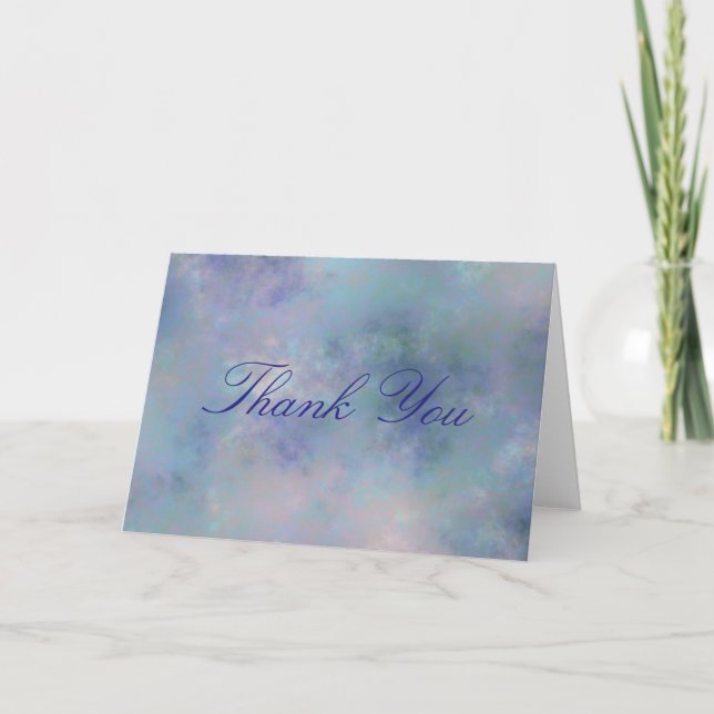 Carte De Remerciements Aquarelle bleu violet bleu foncé Arrière - plan Me (Devant)