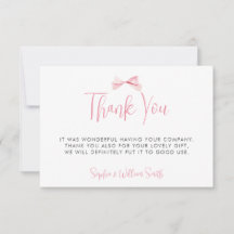 Aquarelle Blush Pink Bow Ribbon Girl Baby shower