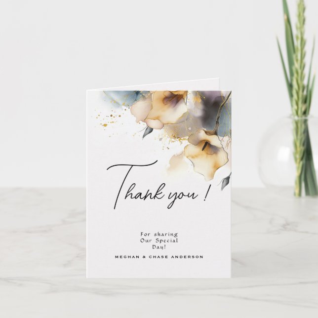 Carte De Remerciements Aquarelle Boho Calla Lily Floral (Devant)