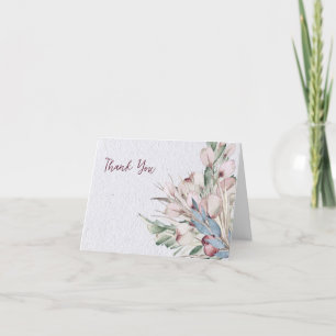 Carte De Remerciements Aquarelle Boho Floral et Mariage botanique