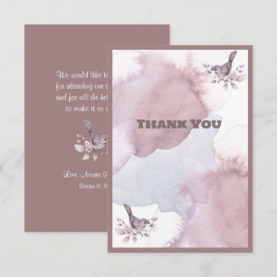 Carte De Remerciements Aquarelle Bourgogne Dusty