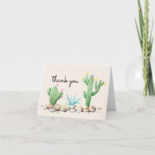 Carte De Remerciements Aquarelle Cactus