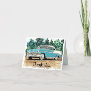 Carte De Remerciements Aquarelle Chevy 1956