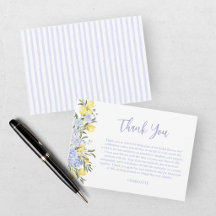 Aquarelle Citron Citrus Bleu Shower de Mariée