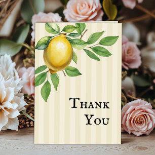 Carte De Remerciements Aquarelle Citron Jaune Citrus Russe Mariage