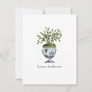 Carte De Remerciements Aquarelle Citron plat topiaire