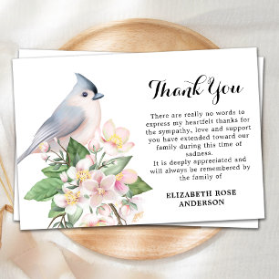 Carte De Remerciements Aquarelle commémorative Oiseau couleur florale Sym
