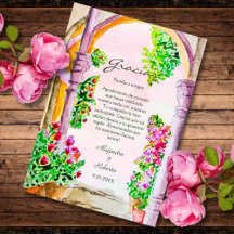 Aquarelle couleur espagnole Floral Vieux-Ville Mex