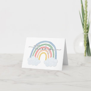 Carte De Remerciements Aquarelle couleur pastel arc-en-ciel