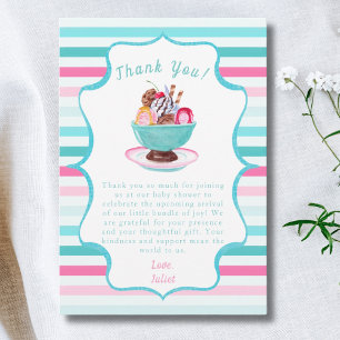 Carte De Remerciements Aquarelle Crème glacée Baby shower Sundae