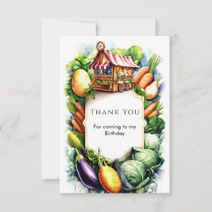 Carte De Remerciements Aquarelle Cultivée localement Marché des agriculte