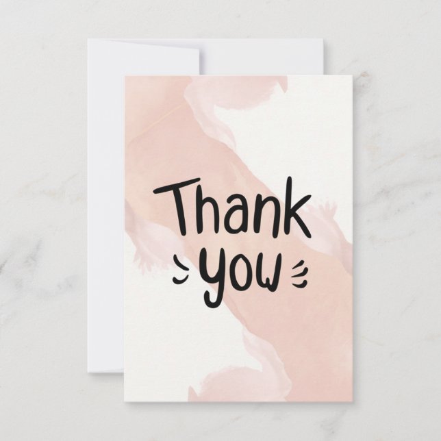 Carte De Remerciements Aquarelle Cute (Devant)