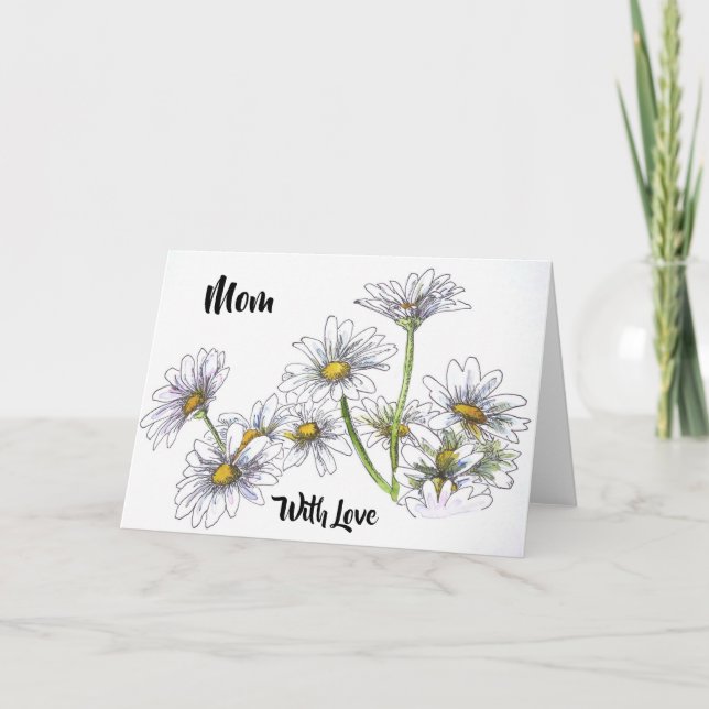 Carte De Remerciements Aquarelle de marguerite minimale simple nommée (Devant)