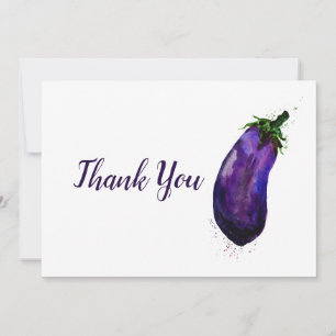 Carte De Remerciements Aquarelle d'Eggplant