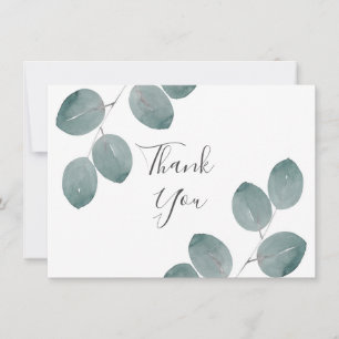 Carte De Remerciements Aquarelle Dollar d'argent Feuilles Eucalyptus