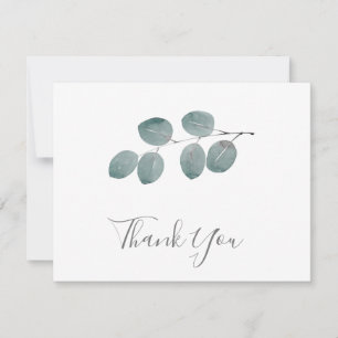 Carte De Remerciements Aquarelle Dollar d'argent Feuilles Eucalyptus