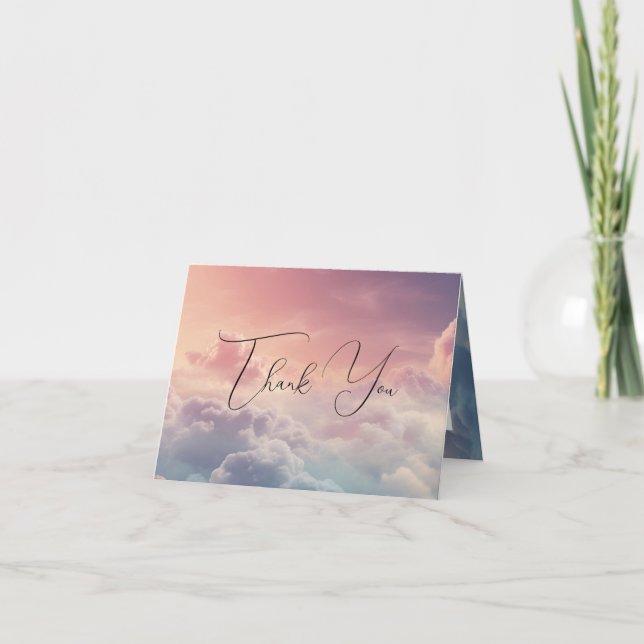Carte De Remerciements Aquarelle Dreamy Sunset Cloud 9 (Devant)