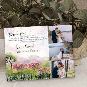 Carte De Remerciements Aquarelle du Mariage de la baie