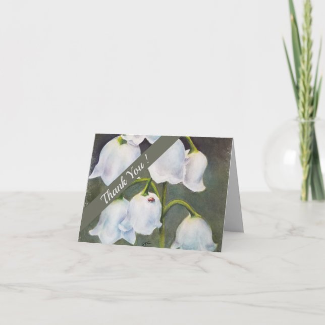 Carte De Remerciements Aquarelle du muguet florale (Devant)
