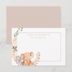 Carte De Remerciements Aquarelle Elephant Boho Safari