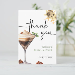 Carte De Remerciements Aquarelle Espresso Martini Fête des mariées