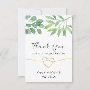 Carte De Remerciements Aquarelle Eucalyptus Mariage de verdure