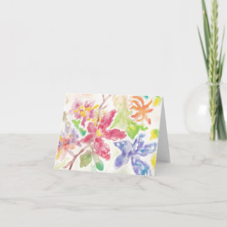 Carte De Remerciements Aquarelle Fleurs Botaniques Jardin Fleur Charme