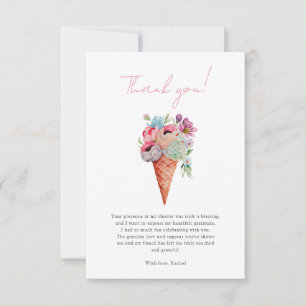 Carte De Remerciements Aquarelle Floral glace Fête des mariées