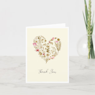 Carte De Remerciements Aquarelle Floral Heart Baby in Bloom Baby shower